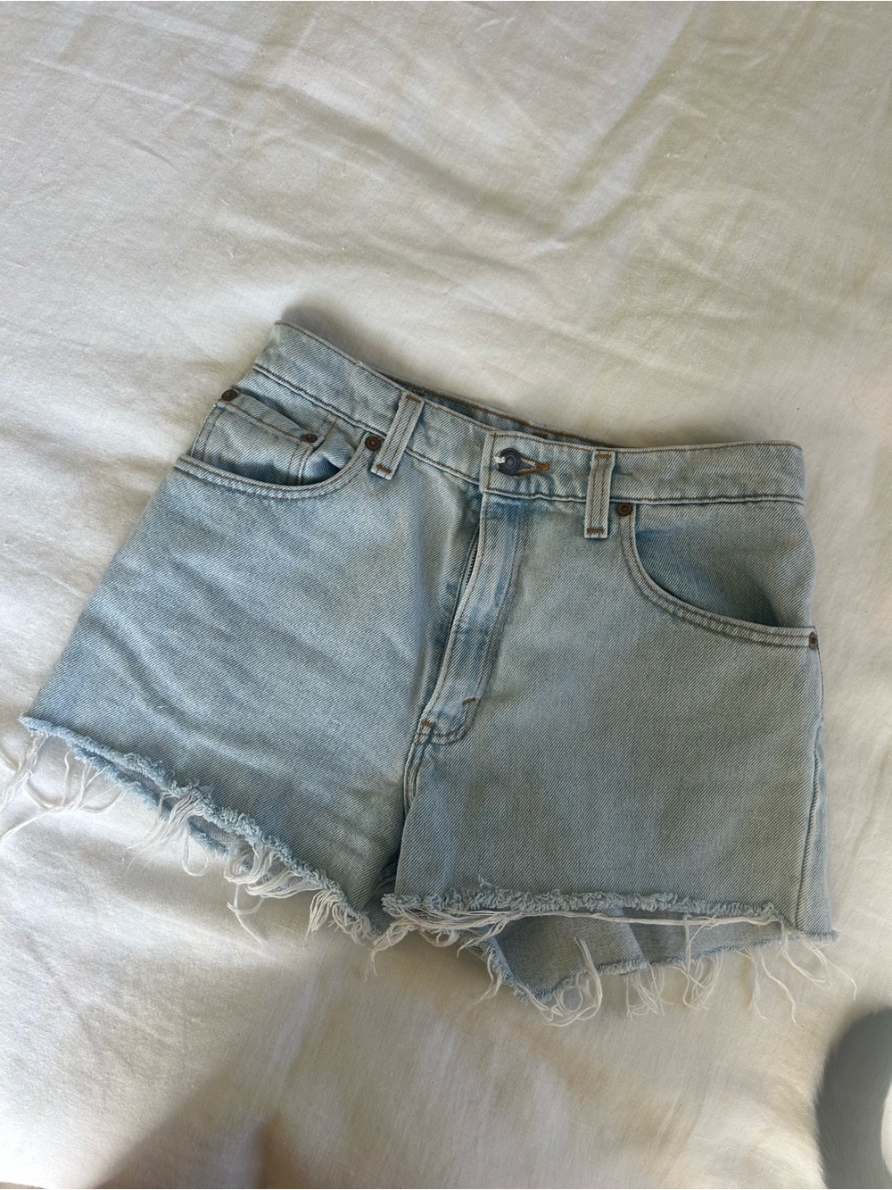 High-Rise Light Blue Denim Levi Shorts